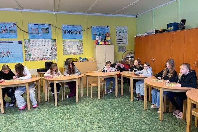 Žáci ze 4. A na dopravním hřišti