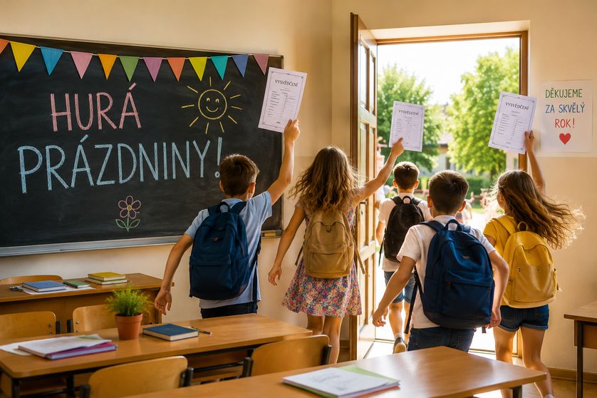 Vysvědčení rozdána, prázdniny začínají