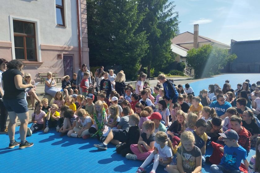 Vyhlašování výsledků sportovního dne